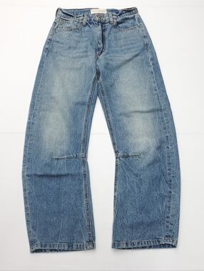 ROAD TO NOWHERE Japanese Denim Pilon Marble Dusted Blue Jean Relaxed Barrel Sz 2